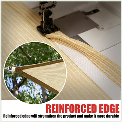 ColourTree 14' x 14' Beige Sun Shade Sail Square Canopy - UV Block & Water Permeable, Heavy Duty Awning for Patio, Garden, Backyard, Yard Outdoor (We Make Custom Size)