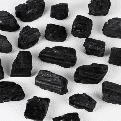 1Lb Natural Rough Black Tourmaline Crystals Stone Large Raw Black Tourmaline Healing Stones Bulk for Tumbling, Wicca & Reiki, Polishing, Wire Wrapping