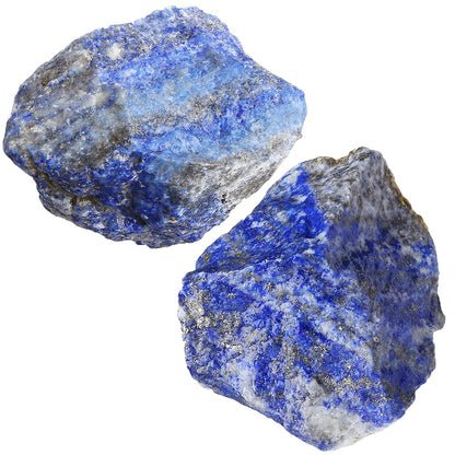 NUKAYAI 2Pcs Lapis Lazuli 1.8-2.2" Large Raw Natural Crystals Rough Stones Healing Crystal Lapis Lazuli Stone Rocks for DIY Cabbing Polishing Wire Wrapping Decoration Wicca Reiki Rock Gifts