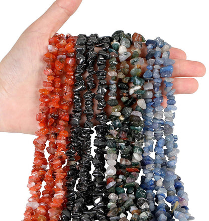 LAIDANLA Red Agate 400pcs Natural Chip Stone Beads 5-8mm Healing Crystal Irregular Gemstones Drilled DIY Loose Rocks Bead Crystal for Bracelet Earrings Necklace Jewelry Making Crafting