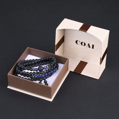 AmorWing Chakra Stones Matte Onyx Lapis Lazuli 108 Mala Beads Wrap Bracelet Necklace