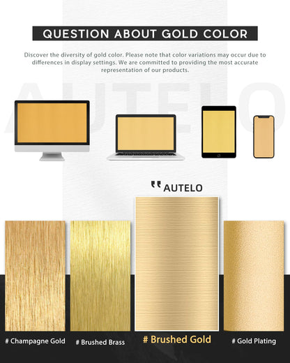 AUTELO 2 Pack Gold Pendant Lights, Hanging Lamp in Brushed Gold Finish with Clear Globe Glass, Mid Century Pendant Lights Kitchen Island with Adjustable Rods for Kitchen H9377 CLBG-2PK