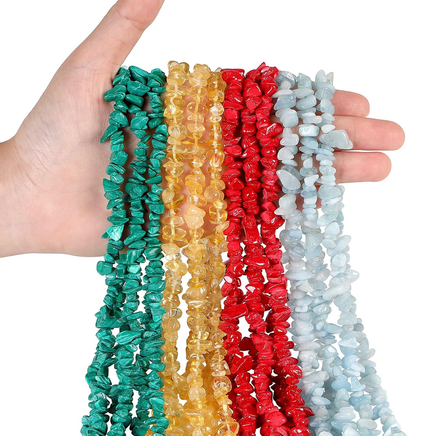 LAIDANLA Citrine 400pcs Natural Chip Stone Beads 5-8mm Healing Crystal Irregular Gemstones Drilled DIY Loose Rocks Bead Crystal for Bracelet Earrings Necklace Jewelry Making Crafting