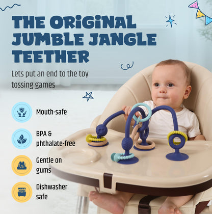 Jumble Jangle Baby Teething Toys – BPA-Free, Multi Purpose High Chair Toys & Sensory Toys for Kids with Autism: Suction Teething Relief with Sensory Toy Textures for Infants & Toddlers (Green)