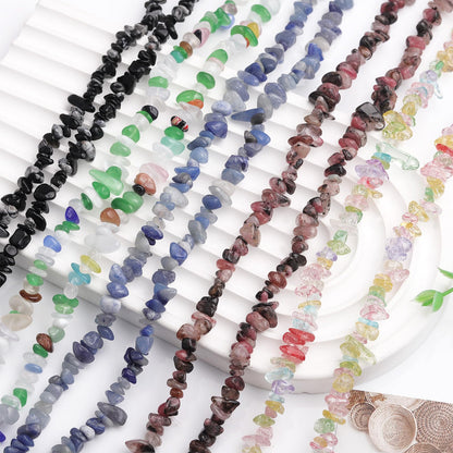200pcs Natural Irregular Chip Stone Beads 5-8mm Pre-Drilled 30-inch Strand Semi-Precious Healing Crystal Beads for DIY Jewelry Making Bracelet Chakra Crafts Snowflakes