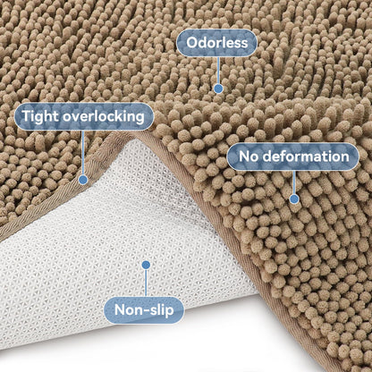 Bcoimo Bathroom Rugs 24x17, Bath Mats for Bathroom Non Slip with Rubber Backing,High Absorbent Microfiber Bath Rugs Quick Drying, Machine Washable, Durable Decor