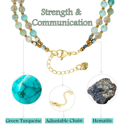 Farfume Green Turquoise - Communication - Crystal Beaded Bracelets, Chakra 4mm Natural Stone Beads Bracelets, Gemstone Spiritual Jewelry Gifts for Mother's Day