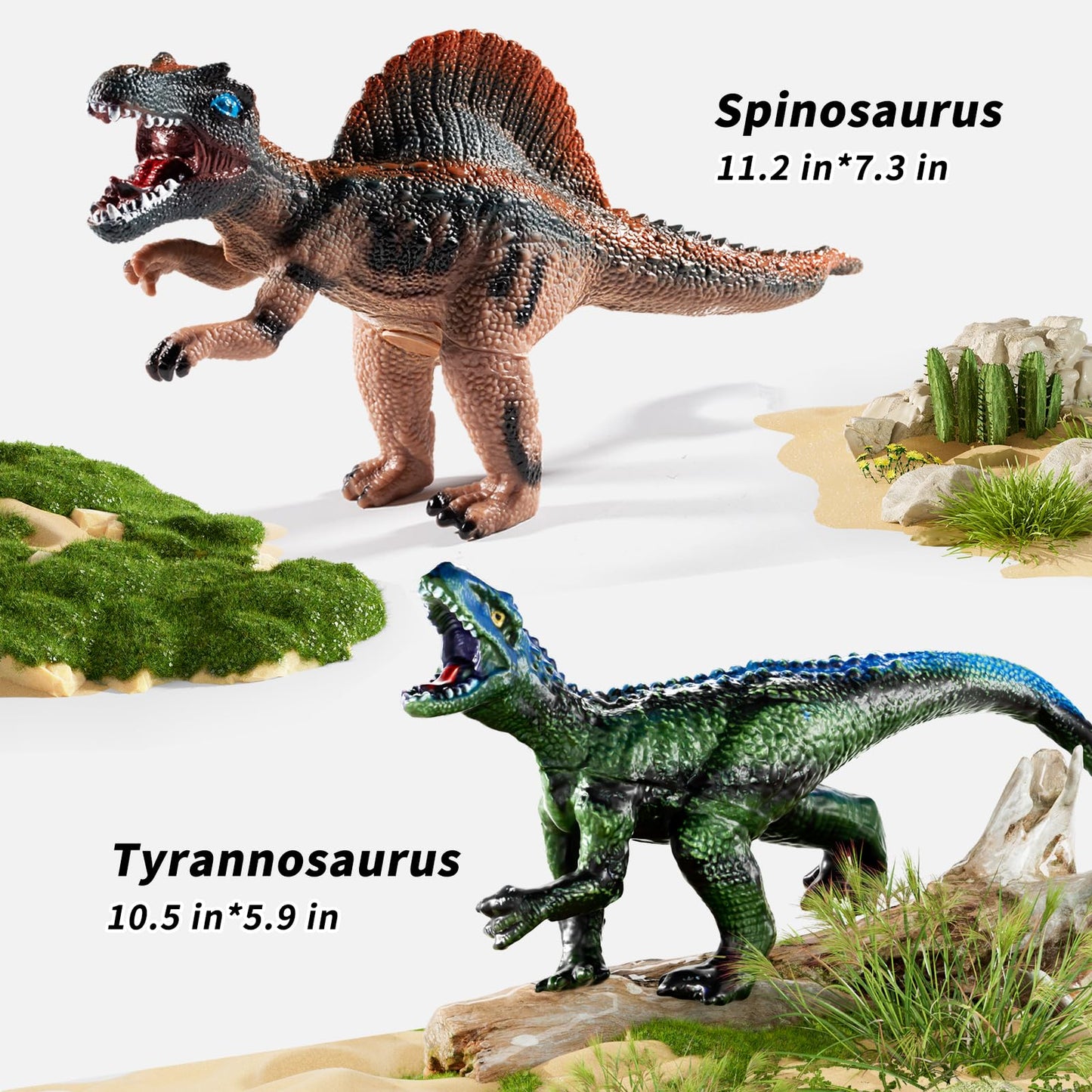 NIPLOOOW Big Dinosaur Toys for Kids 3-5, 7 Piece Realistic Soft Dinosaur Figures, Jumbo Dinosaur Toys for Kids 5-7, Dinosaur Party Favors, Birthday Gifts for Boys & Girls