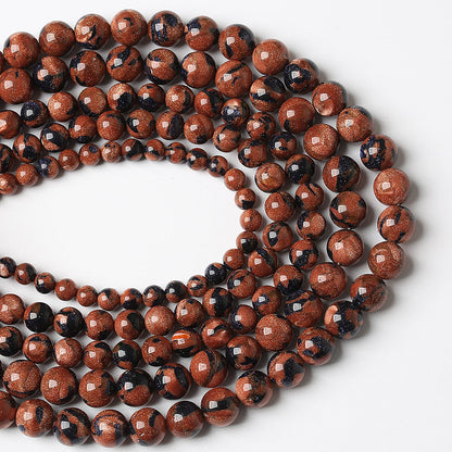 60pcs 6mm Starry Bicolor Sandstone Beads Natural Round Loose Spacer Beads for Jewelry Making DIY Bracelets Crystal Energy Healing Power Stone (6mm, Bicolor Sandstone Beads)