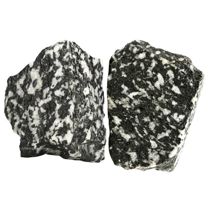 Amazing Gemstone Black & White Tourmaline Raw Crystals and Healing Stones, Natural Rocks for Tumbling - DIY Raw Stones and Crystals, 2 Pieces