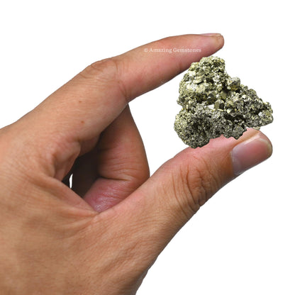 Amazing Gemstone Pyrite Raw Crystals and Healing Stones, Natural Rocks For Tumbling - DIY Raw Stones And Crystals (1 Piece)