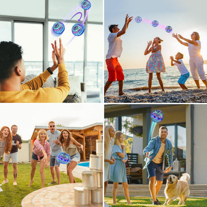 XINHOME 2 Pcs Flying Orb Ball Toys(Blue+Red) Soaring Hover Boomerang Spinner Hand Controlled Mini Drone for Kids Adults Outdoor Indoor