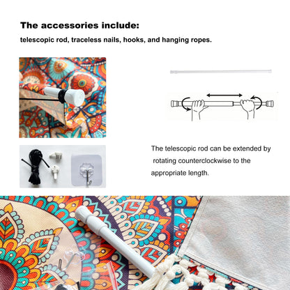 capasin Mandala Boho Macrame Wall Hanging Tapestry For Bedroom Tapestries Vertical Art Fabric Decor Door Living Room Bohemian (Style A, 17.5 * 43)
