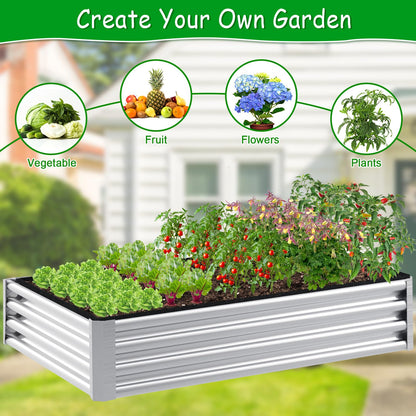 Niuyhe 2mm Thick Fabric Garden Grow Bed Bags, 6x3x1 Feet Liners Designed for Outdoor Metal Raised Garden Beds, 128 Gallon Capacity Large Garden Bed Liner Vegetable Growing Boxes