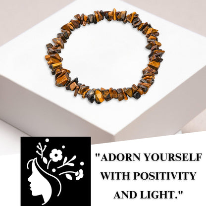 Amazing Gemstone Chips Bracelet (Tiger Eye)