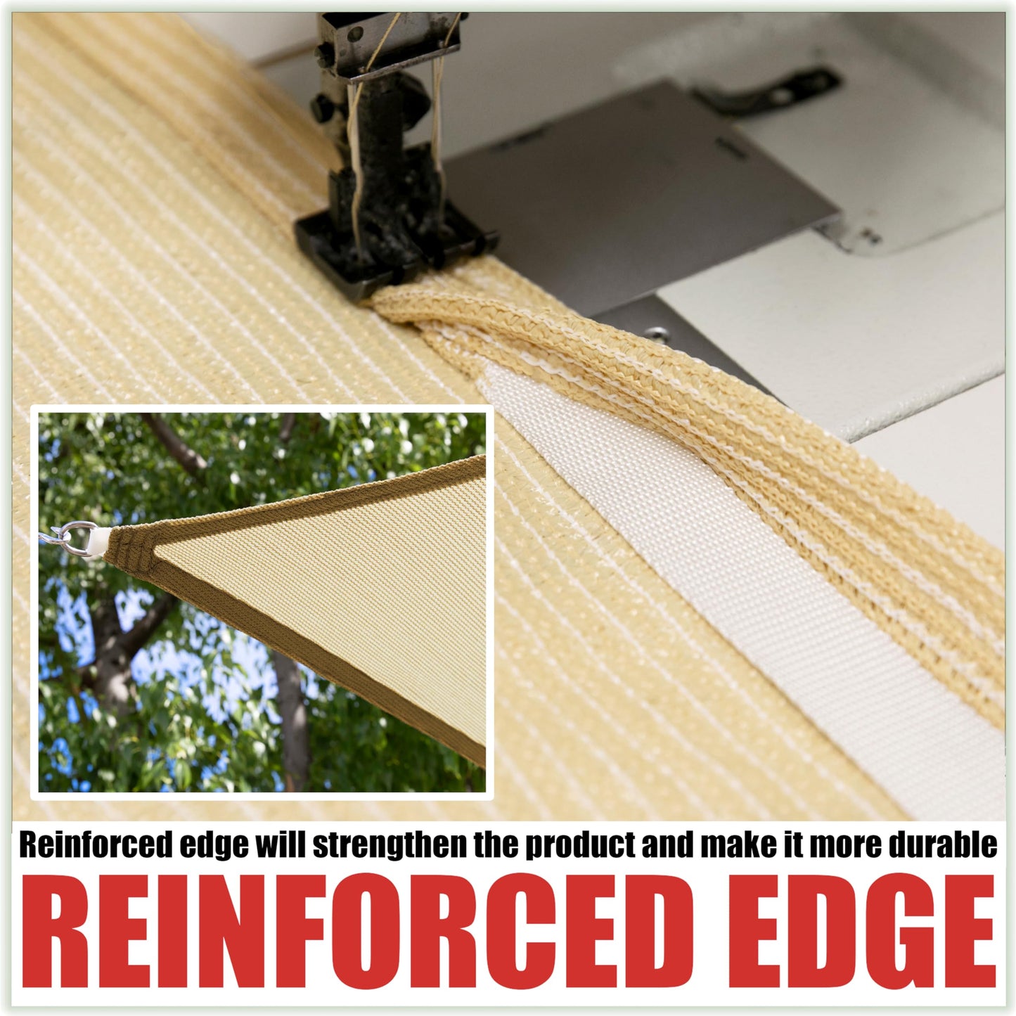 Royal Shade 10' x 13' Beige Rectangle Sun Shade Sail RS-SLR, UPF50+ 95% UV Blockage, 200GSM Commercial Standard Heavy Duty, Water & Air Permeable Canopy Mesh Fabric for Patio (We Make Custom Sizes)