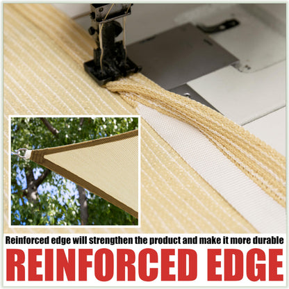Royal Shade 10' x 13' Beige Rectangle Sun Shade Sail RS-SLR, UPF50+ 95% UV Blockage, 200GSM Commercial Standard Heavy Duty, Water & Air Permeable Canopy Mesh Fabric for Patio (We Make Custom Sizes)