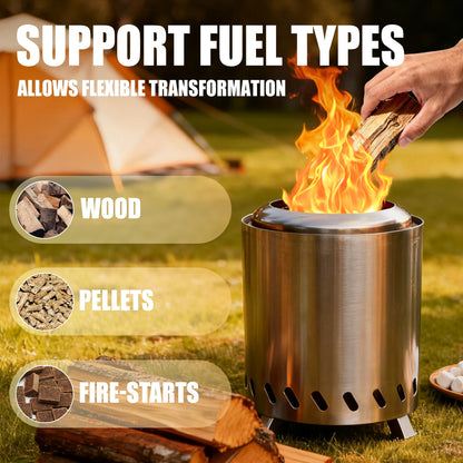 Tabletop Fire Pit - Smokeless 6 Inch Table Top Firepit for Outside Small Portable Fire Pits with Carry Bag Mini Pellet Stove for Camping Backyard Patio Garden Picnic
