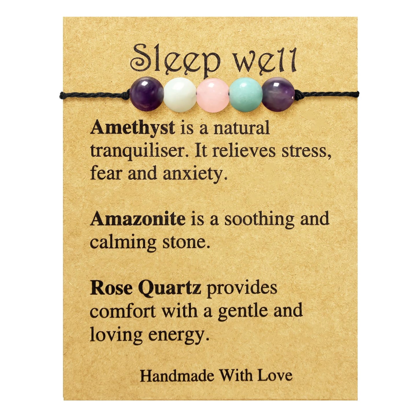 yfstyle Healing Spiritual Crystal Bracelets Anxiety Relief Bracelets Empath Protection Bracelet for Women Men Jewelry Gifts-Sleep Well
