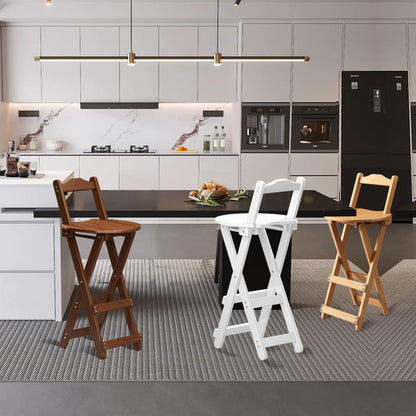 Yuxitia Folding Bar Stool Kitchen 24 inch Folding Kitchen Counter Chair Portable Wooden Bar Stool Outdoor Shop Kitchen Restaurant Coffee Stool 1 (Burlywood)