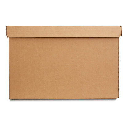 Amazon Basics Moving and Storage Boxes with Handles and Lift-Off Lids, File Storage, Collapsible, 15x10x12 in, Brown, 20-Pack