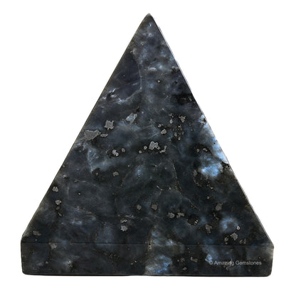 Amazing Gemstone Larvikite Pyramid Crystal Healing Stones - 2" Great Pyramid Figurine of Natural Stone Pyramid for Meditation, Reiki, Chakra Balancing and Crystal Pyramids Grid