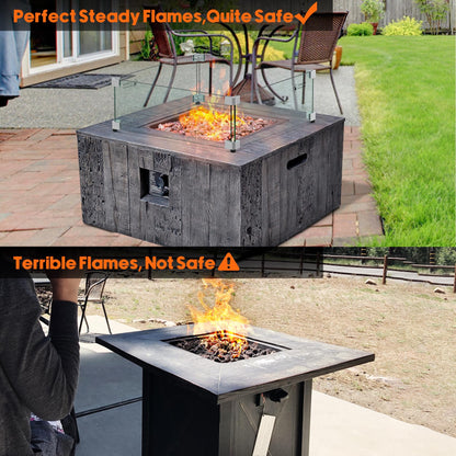 Skyflame 19" Square Fire Pit Screen Glass Wind Guard Replacement for Outdoor