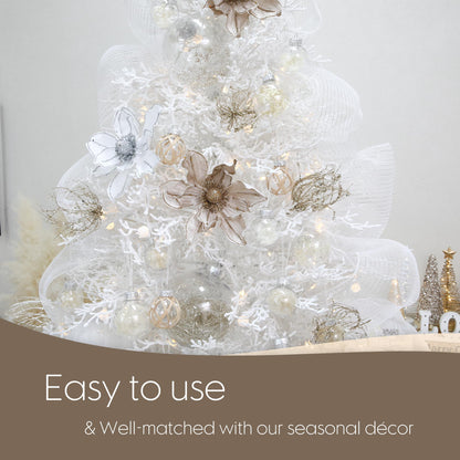 Sea Team 60mm/2.36" Shatterproof Clear Plastic Christmas Tree Ball Ornaments Set, Decorative Hanging Transparent Xmas Baubles with Stuffed Delicate Decorations (30 Counts , Champagne)