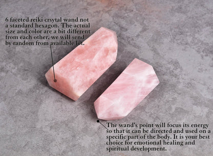 AMOYSTONE Rose Quartz Obelisk Towers Large Healing Crystal Point Wand 6 Faceted Reiki Meditation Stone Pink 0.6-1.1 LBS