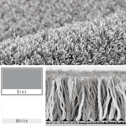 Yimobra Bathroom Rugs Non Slip Washable, Ultra Soft and Water Absorbent Bath Mats, Fluffy Shower Mat Outside, Plush Matts for Bathroom Floor/Sink, 24x17, Home Decor Accessories, Light Gray and White