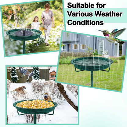 KHayRovies Metal Bird Bath for Outside, 36.2" Height Birdbath Bowl Standing Bird Feeders for Outdoors with 4 Prongs Base Stake, Freestanding Birdfeeders for Garden Yard Lawn Decor (Retro Green)