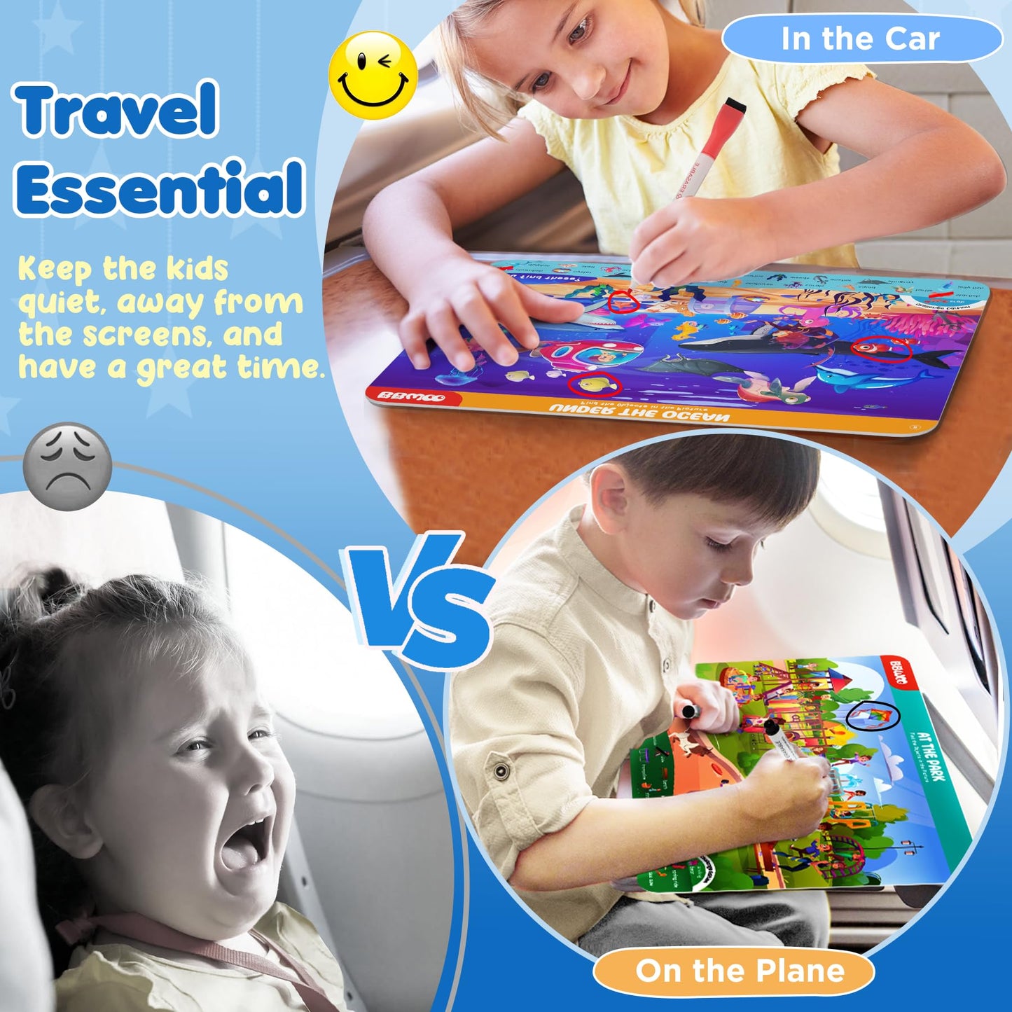 Search and Find Activity Books for Kids Ages 3-5, Travel Games Toys for Car Airplane, Road Trip Activities for Kids Games 4-8, Preschool Learning Activities, Educational Seek Game,Gifts for Boys Girls