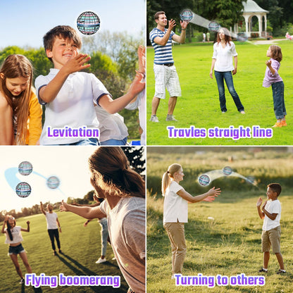 Sosuy 2026 Flying Orb Ball for Kids, Magical Hover Cosmic Boomerang Space Floating Mini Hand Rotating Drone Stocking Stuffer Xmas Toys for Boys Girls Teen Age 6 7 8 9 10+ Gray