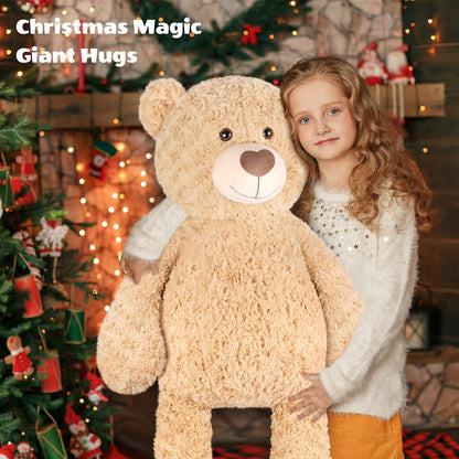 SuzziPals 43 inch Giant Teddy Bear Stuffed Animal, Lifelike Stuffed Animals for Stress Relief & Companion, Extra Soft Fluffy Big Plushies Hugging Pillow, Jumbo Teddy Bears Gifts for Kids Adults