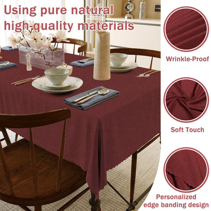 HX&OD Rectangular Tablecloth Cationic Fabric Waterproof Stain Resistant Wrinkle-Resistant for Home/Decoration/Party/Buffet/Wedding/Dining Room/Camping