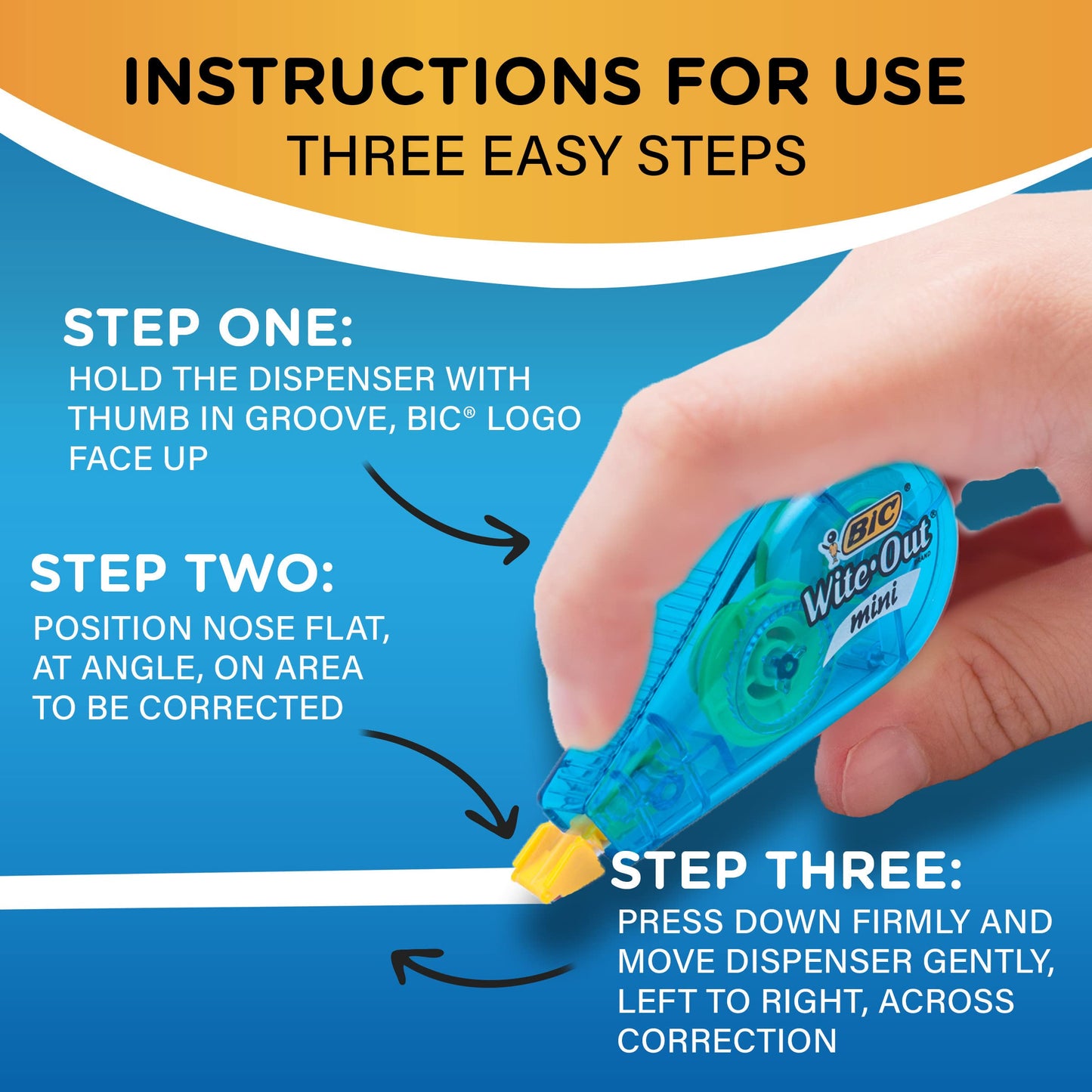 BIC Wite-Out Brand Mini Correction Tape, White Out, Tape Applies Dry, Great For School And Home 12-Count (Pack of 12, 144 Count Total)