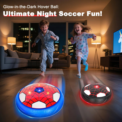 HitToys Hover Soccer Ball Toys for Kids, 2 Pack Indoor Soccer Ball Toy with Led Light for Old Boys Girls Light-Up Toys Floating Football Game Birthday Gift