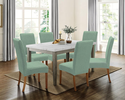SPRINGRICO 4 Pack Dining Room Chair Covers with seat Belt, Stretch Parsons Chair Slipcover Washable Kitchen Dining Chair Cover Removable Seat Protector Set of 4, S3- Green