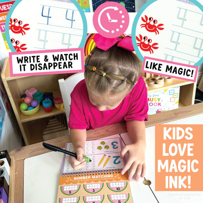 Hadley Designs Magic Grooved Writing Practice for Kids- Preschool Learning Activities, Letter Tracing for Kids Ages 3-5, Magic Book Handwriting Practice, Kindergarten Workbooks, Pre K Graduation Gifts