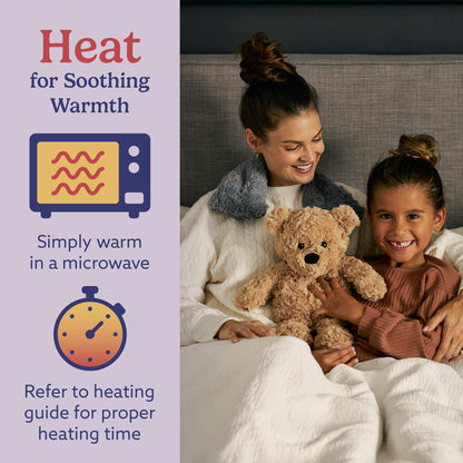 warmies Microwavable & Weighted Stuffed Animals, Brown Curly Bear - Heated Stuffed Animal Plushie for Warmth & Comfort - Cute Soft Plush Toys for Adults & Children (Boys, Girls, Babies & Toddlers)