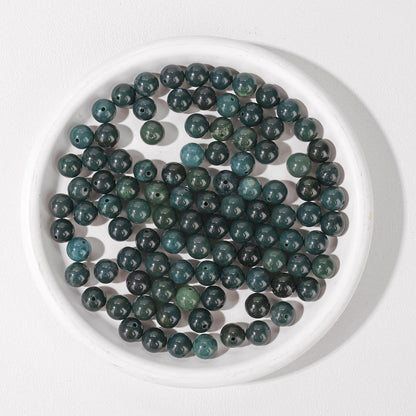 Raicegs 100pcs 8mm Moss Agate Beads Natural Gemstone Beads Round Loose Beads for Jewelry Making DIY Bracelets Necklace