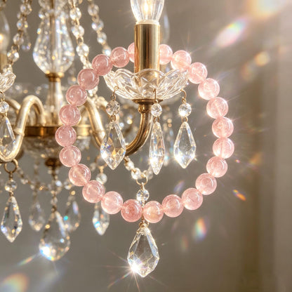 Rose Quartz Crystal Bracelet, Enhance Compassion & Positive Vibes Spiritual Jewelry Heart Healing Rose Quartz Beaded Bracelet, Soothing Energy Stone for Anxiety Relief