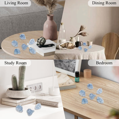 ZHIYUXI Celestite Crystals Aquamarine Stone Rocks Gems Blue Crystal Gemstones Cluster Geodes Raw Crystals Aquamarine Crystals Natural Rock Gem Stones Collection Reiki Geode Energy Balance 1pc 50-70g