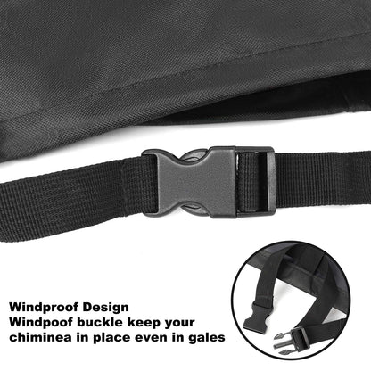 Chiminea Cover Heavy Duty 420D Oxford Water-Resistant Waterproof Outdoor Fireplace Fire Pit Cover (22D x 44H)
