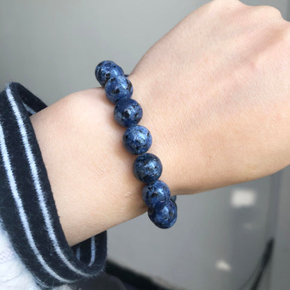 NITOPUPU 10mm 37pcs Blue Sodalite Jaspers Natural Stone Beads for Jewelry Making Supplies, Round Crystal Beads for Bracelets Necklace DIY Crafts