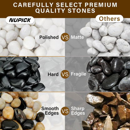 NUPICK 16lb Mix River Rocks for Outdoor Landscaping, 1-2 Inch Pebbles for Indoor Plants, Natural Polished Aquarium Gravel, Decorative Rocks for Succulent, Garden, Vases Fillers, Bird Baths