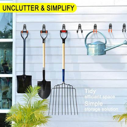 LUPYJI 2 Pack Garage Hooks Heavy Duty Storage Organizer Wall Mount Power and Garden Tool Hangers, for Hanging Ladders, Ropes, Hose, Bulk Items