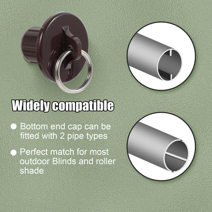 New Bungee kit + end caps Universal Replacement Mounting Brackets of Exterior Sun Shades Outdoor/Indoor Roller up Blinds (Brown, 2pack)