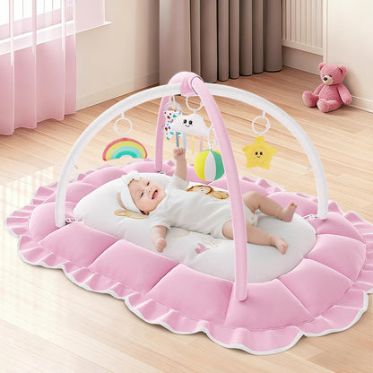 OCATO Baby Play Mat Gym: Baby Girl Gifts Tummy Time Mat Baby Play Gym Thick Large Baby Activity Center from Baby to Toddler Skills Development Baby Essentials Baby Shower Gifts Ball Pit Cat Dog Bed