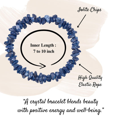 Amazing Gemstone Chips Bracelet (Iolite)